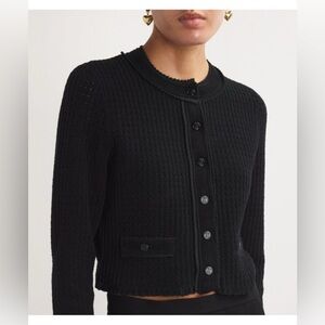 Sandro Black Textured Cardigan